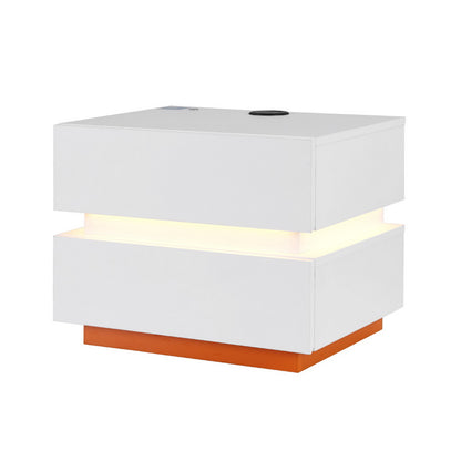 Artiss Smart Bedside Table LED Wireless Charging Ada-Furniture &gt; Bedroom &gt; Bedside Tables-PEROZ Accessories