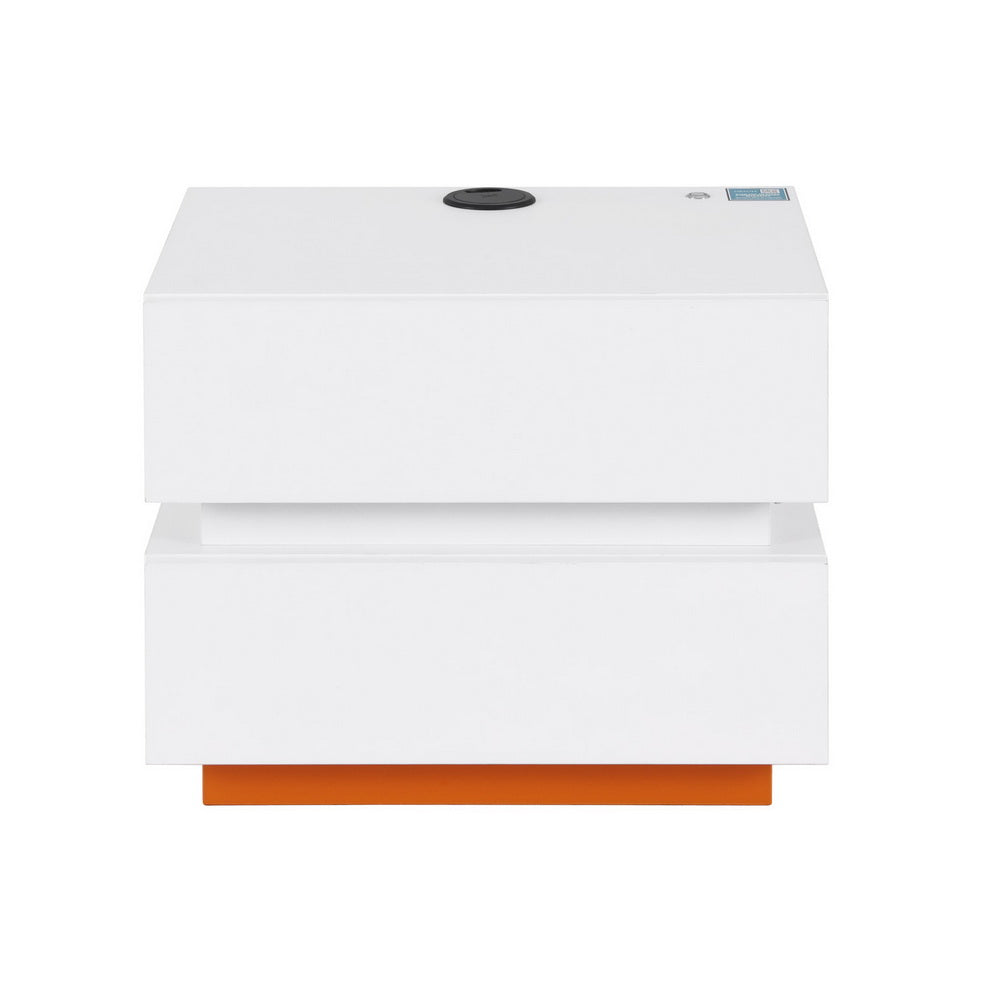 Artiss Smart Bedside Table LED Wireless Charging Ada-Furniture &gt; Bedroom &gt; Bedside Tables-PEROZ Accessories