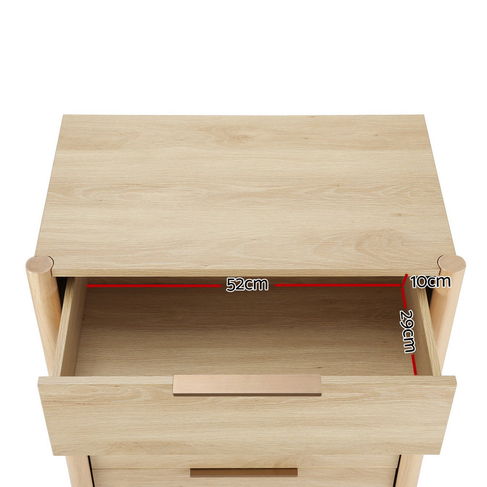 Artiss 4 Chest of Drawers Tallboy - INEZ Pine-Furniture &gt; Bedroom-PEROZ Accessories