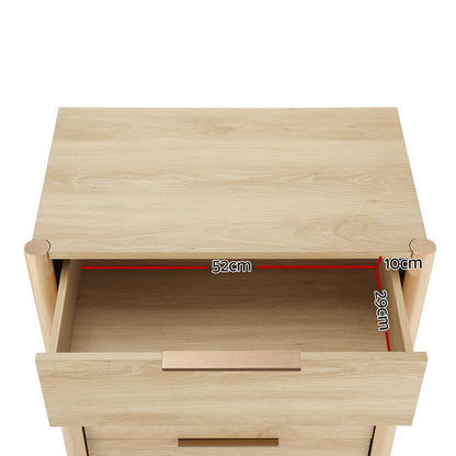 Artiss 4 Chest of Drawers Tallboy - INEZ Pine-Furniture &gt; Bedroom-PEROZ Accessories
