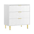 Artiss 3 Chest of Drawers Lowboy Cabinet White-Furniture > Bedroom > Dressers-PEROZ Accessories