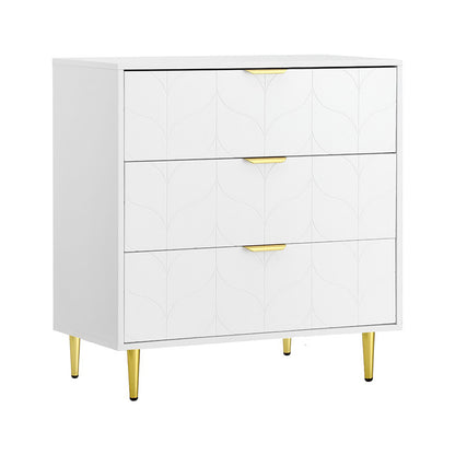Artiss 3 Chest of Drawers Lowboy Cabinet White-Furniture &gt; Bedroom &gt; Dressers-PEROZ Accessories