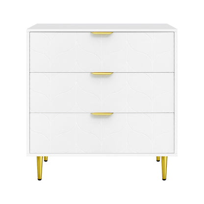Artiss 3 Chest of Drawers Lowboy Cabinet White-Furniture &gt; Bedroom &gt; Dressers-PEROZ Accessories