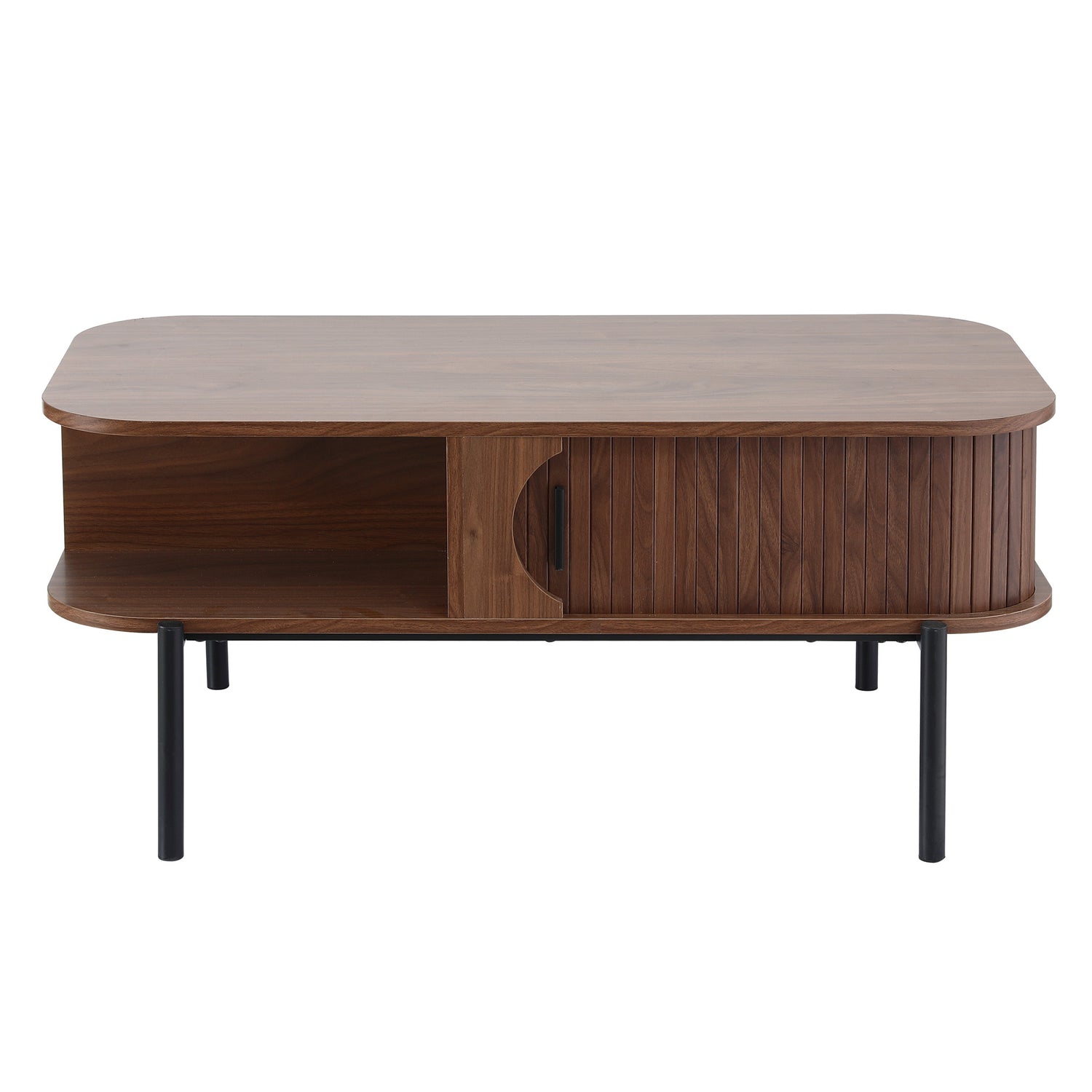 Artiss Coffee Table Living Room Center Table Shelf Cabinet Walnut-Furniture > Living Room > Coffee Tables-PEROZ Accessories