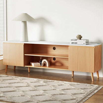 Artiss TV Cabinet Entertainment Unit Stand 180CM Pine White-Furniture &gt; Living Room &gt; TV Units-PEROZ Accessories