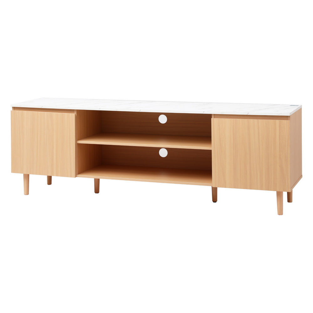 Artiss TV Cabinet Entertainment Unit Stand 180CM Pine White-Furniture &gt; Living Room &gt; TV Units-PEROZ Accessories
