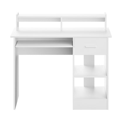 Artiss Computer Desk Shelf Drawer Cabinet White 100CM-Office Desks-PEROZ Accessories