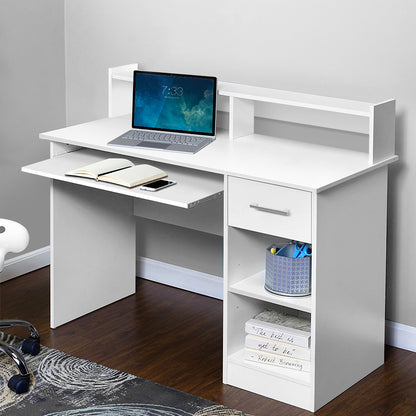 Artiss Computer Desk Shelf Drawer Cabinet White 100CM-Office Desks-PEROZ Accessories