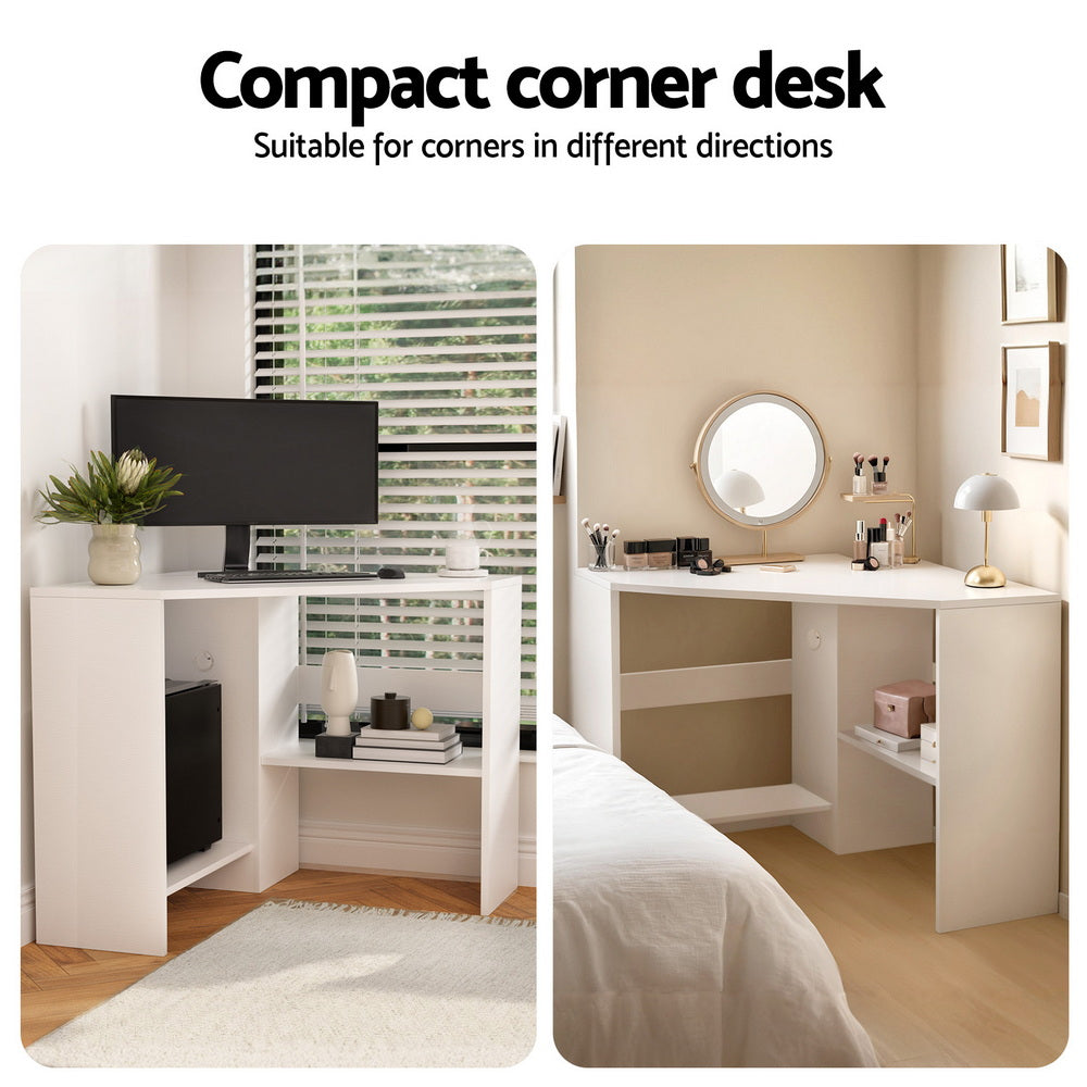 Artiss Corner Computer Desk Shelves CPU Stand L-shape Home Office Workstation Desks-Furniture &gt; Office &gt; Desks-PEROZ Accessories