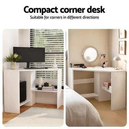 Artiss Corner Computer Desk Shelves CPU Stand L-shape Home Office Workstation Desks-Furniture &gt; Office &gt; Desks-PEROZ Accessories