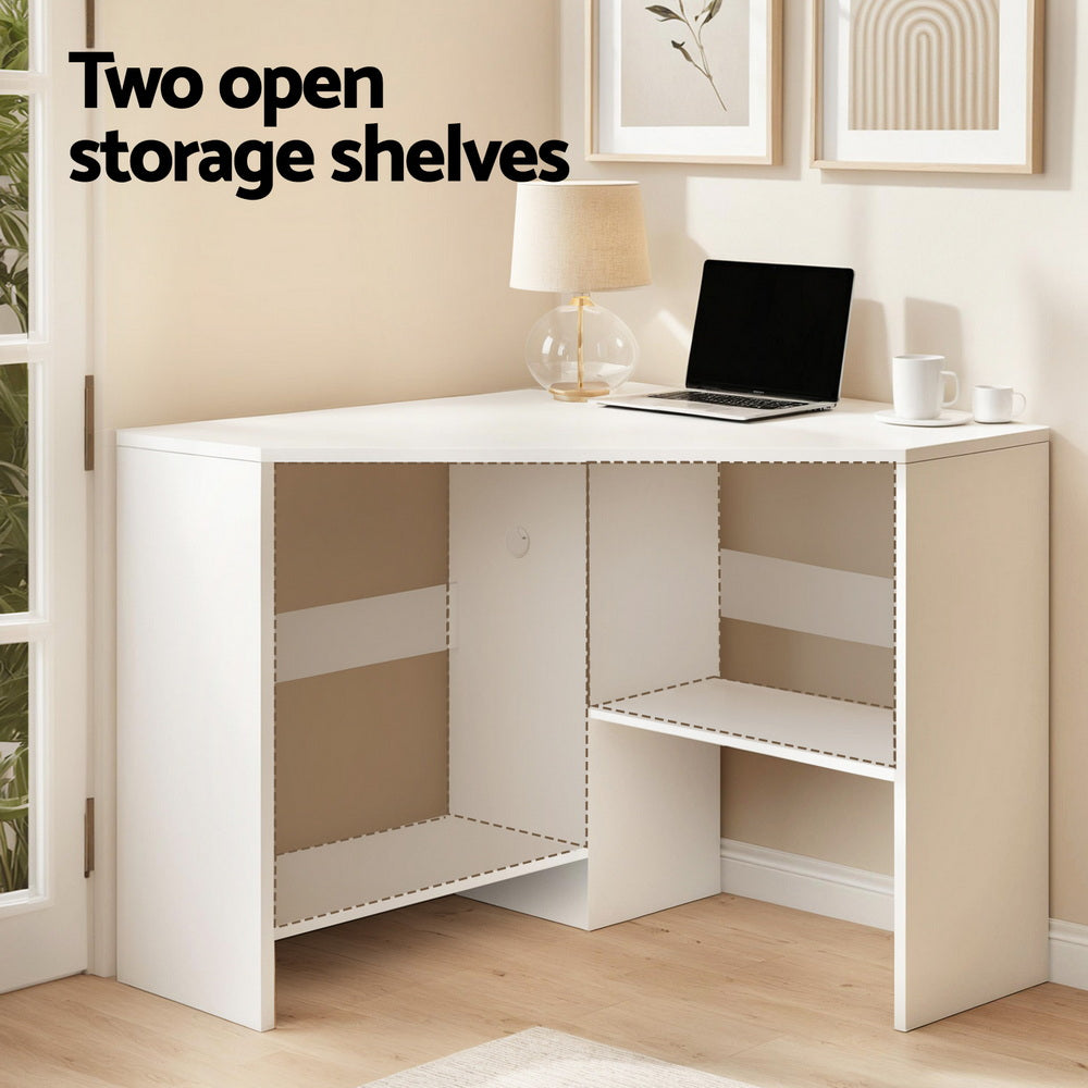 Artiss Corner Computer Desk Shelves CPU Stand L-shape Home Office Workstation Desks-Furniture &gt; Office &gt; Desks-PEROZ Accessories