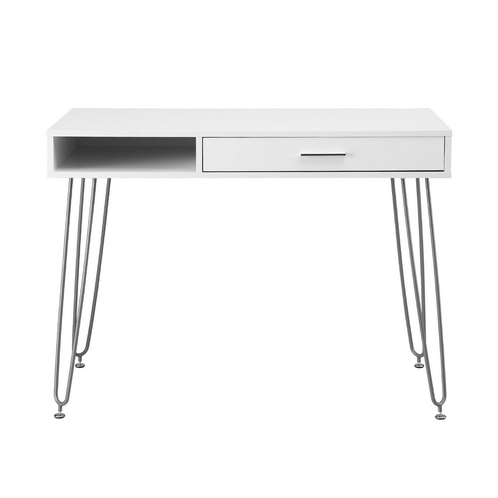 Artiss Computer Desk Drawer Cabinet Home Office Desks Workstation 100cm White-Furniture &gt; Office &gt; Desks-PEROZ Accessories