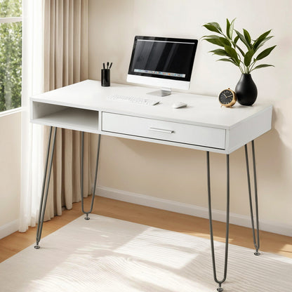 Artiss Computer Desk Drawer Cabinet Home Office Desks Workstation 100cm White-Furniture &gt; Office &gt; Desks-PEROZ Accessories