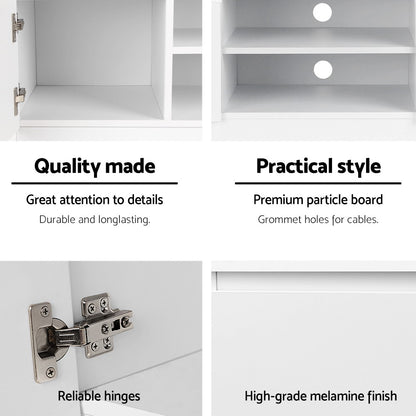 Artiss TV Entertainment Unit - White-Entertainment Units-PEROZ Accessories