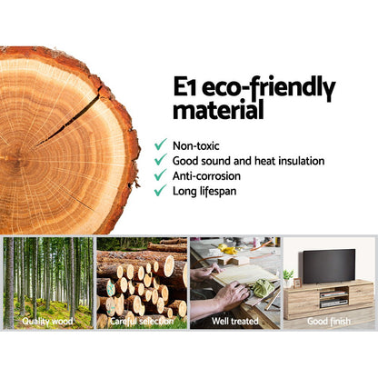 Artiss 160CM TV Stand Entertainment Unit Lowline Storage Cabinet Wooden-Entertainment Units-PEROZ Accessories