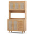 Artiss Buffet Sideboard Hutch Storage Cabinet Kitchen Cupboard Hooks Rattan Pine-Furniture > Dining > Buffets & Sideboards-PEROZ Accessories