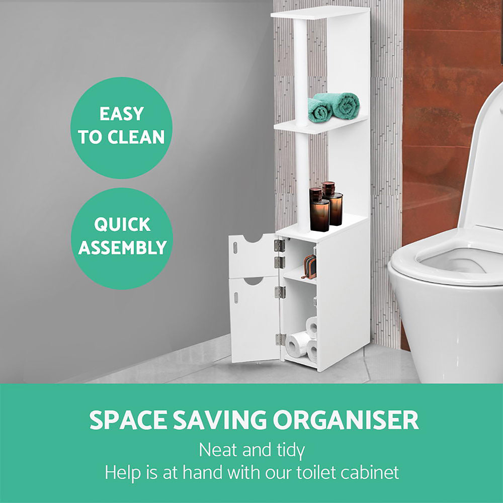 Artiss Bathroom Cabinet Storage 118cm Shelf White-Bathroom Storage-PEROZ Accessories