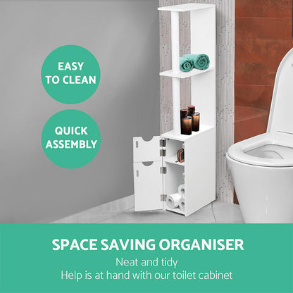 Artiss Bathroom Cabinet Storage 118cm Shelf White-Bathroom Storage-PEROZ Accessories
