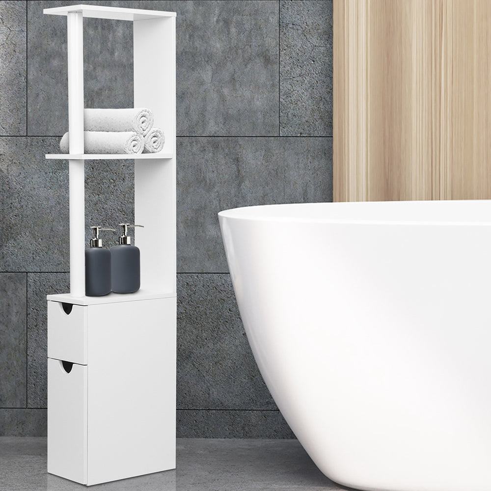 Artiss Bathroom Cabinet Storage 118cm Shelf White-Bathroom Storage-PEROZ Accessories