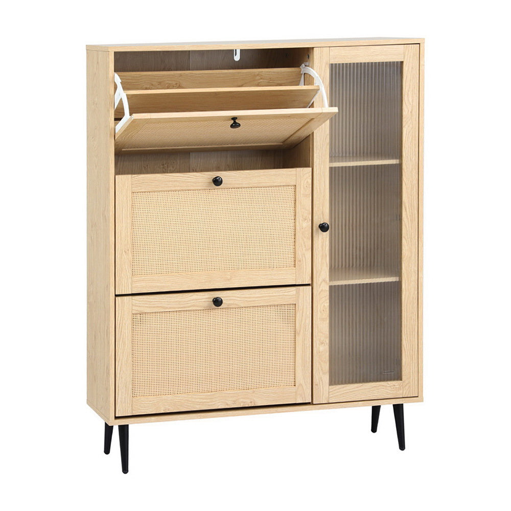 Artiss Shoe Rack Cabinet 3 Flip-out Drawers Pine-Furniture &gt; Living Room &gt; Shoe Storage-PEROZ Accessories