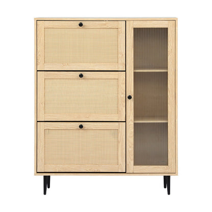 Artiss Shoe Rack Cabinet 3 Flip-out Drawers Pine-Furniture &gt; Living Room &gt; Shoe Storage-PEROZ Accessories
