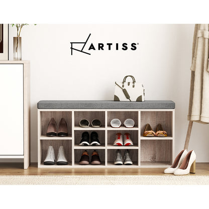 Artiss Shoe Rack Cabinet Shoe Bench Fabric Seat Pine BOA-Shoe Storage Cabinets-PEROZ Accessories