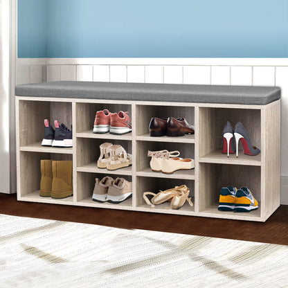 Artiss Shoe Rack Cabinet Shoe Bench Fabric Seat Pine BOA-Shoe Storage Cabinets-PEROZ Accessories