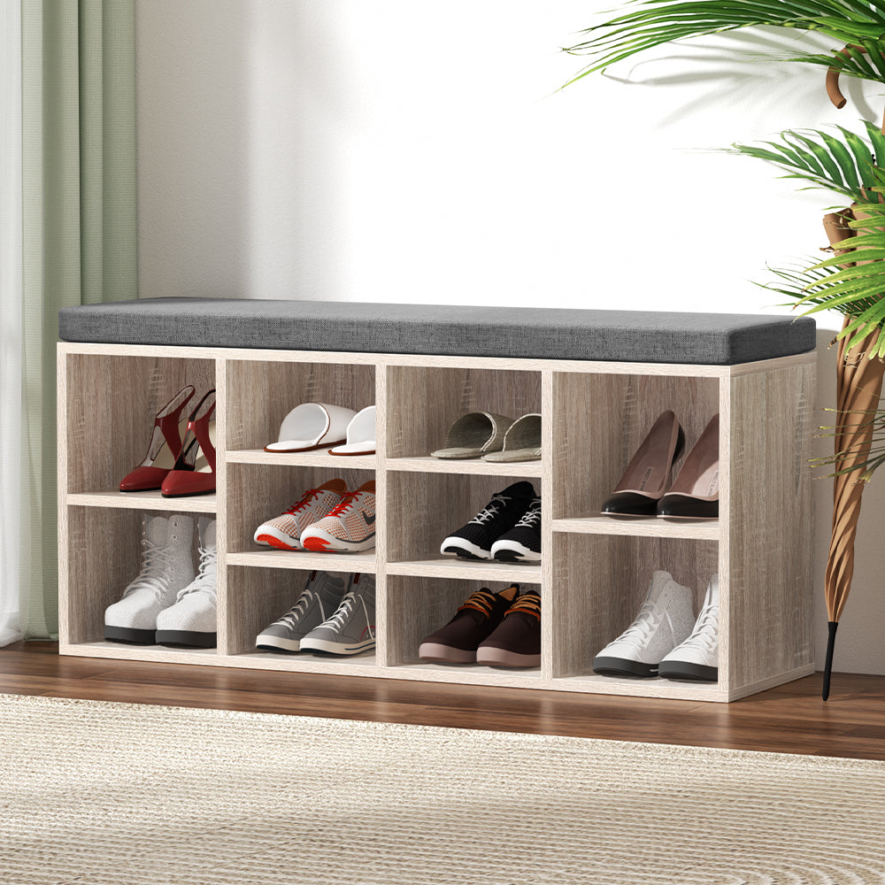 Artiss Shoe Rack Cabinet Shoe Bench Fabric Seat Pine BOA-Shoe Storage Cabinets-PEROZ Accessories