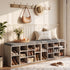 Artiss Shoe Bench x2 Set Fabric Seat Pine Hallway Bedroom-Furniture > Living Room > Shoe Storage-PEROZ Accessories