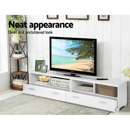 Artiss TV Stand Entertainment Unit with Drawers - White-Entertainment Units-PEROZ Accessories