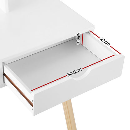 Keezi Kids Dressing Table Vanity Makeup Chair Set with Mirror Drawers Wooden Legs-Baby &amp; Kids &gt; Kid&