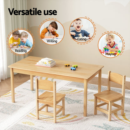 1 Keezi Kids Table and 2 Chairs Set Pinewood-Baby &amp; Kids &gt; Kid&
