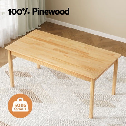 1 Keezi Kids Table and 2 Chairs Set Pinewood-Baby &amp; Kids &gt; Kid&