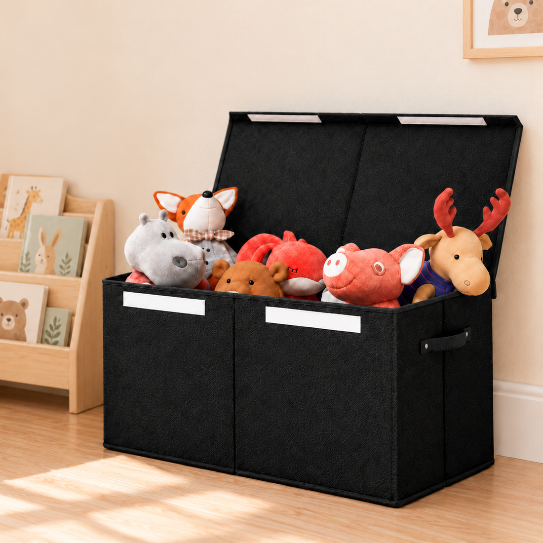 Keezi Large Toy Box Chest Storage with Flip-Top Lid Foldable Organizer Bins-Baby &amp; Kids > Kid&