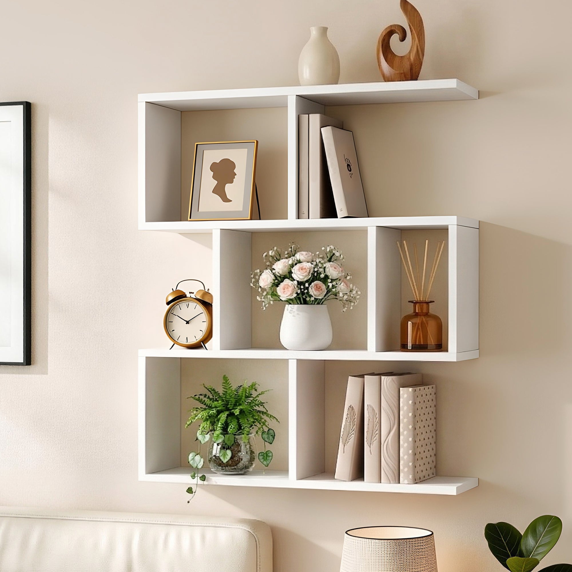 Artiss Floating Wall Shelf Bookshelf 3-Tier Display Storage Organiser White-Furniture > Living Room > Bookcases &amp; Shelves-PEROZ Accessories