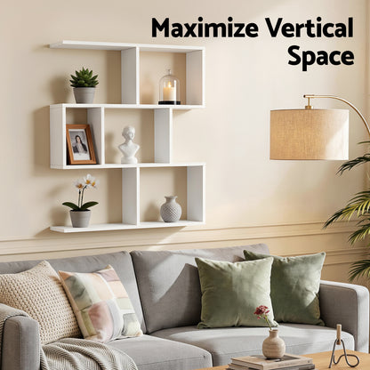 Artiss Floating Wall Shelf Bookshelf 3-Tier Display Storage Organiser White-Furniture > Living Room > Bookcases &amp; Shelves-PEROZ Accessories