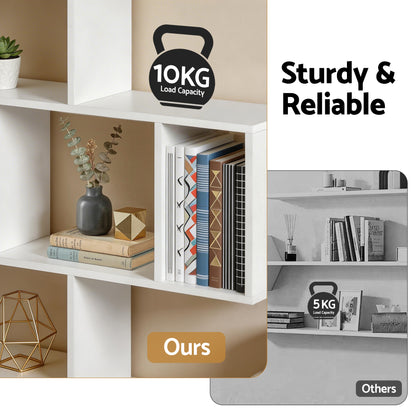 Artiss Floating Wall Shelf Bookshelf 3-Tier Display Storage Organiser White-Furniture > Living Room > Bookcases &amp; Shelves-PEROZ Accessories