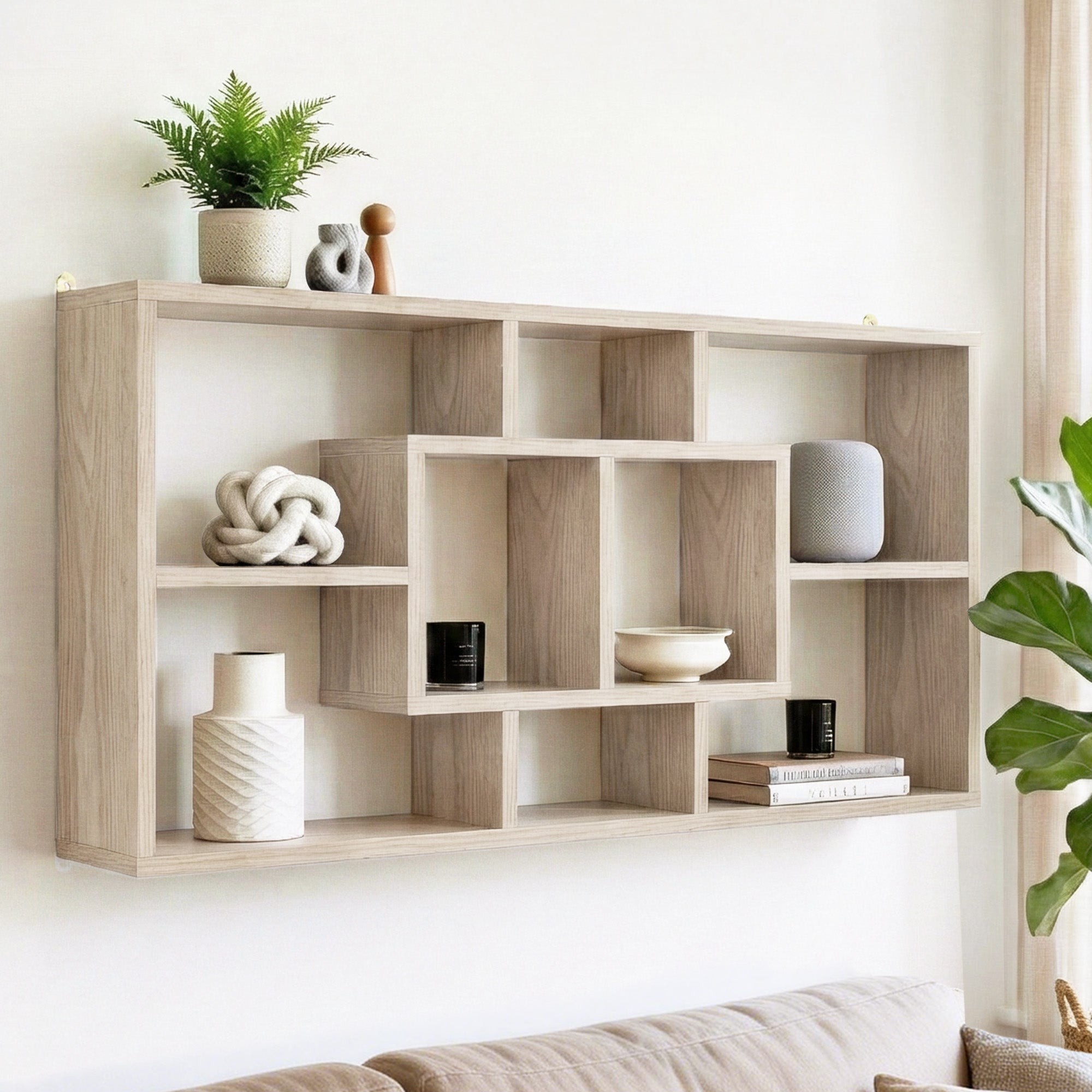 Artiss Floating Wall Shelves Bookshelf Wood-Furniture > Living Room > Bookcases &amp; Shelves-PEROZ Accessories