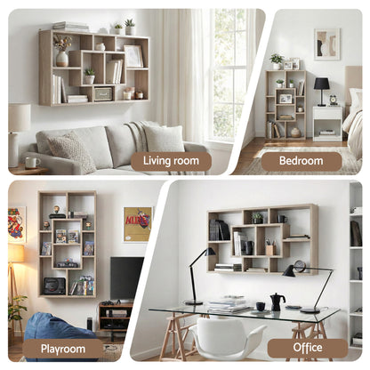 Artiss Floating Wall Shelves Bookshelf Wood-Furniture > Living Room > Bookcases &amp; Shelves-PEROZ Accessories