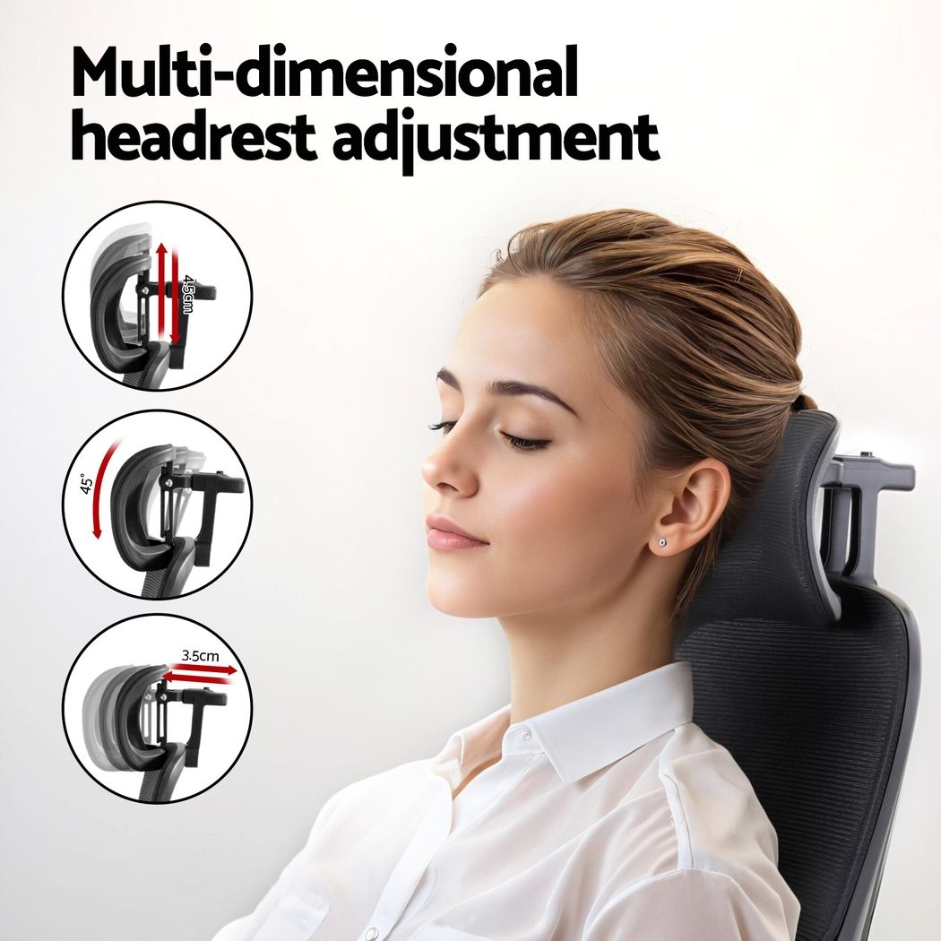 Artiss Office Desk and Chair Set L Shaped Computer Desk 136cm with 2 Tier Storage Shelves, Ergonomic Mesh Office Chair with Adjustable Headrest, Flip-Up Armrests &amp; Lumbar Support
