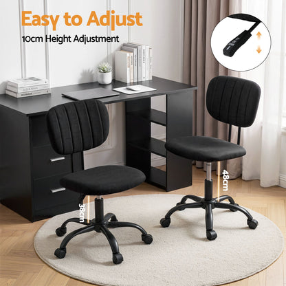 Artiss Office Desk &amp; Chair Set 120cm Computer Desk with 3 Drawers &amp; Open Shelves, Ergonomic Armless Office Chair with Wheels, Height Adjustable for Home Office Study