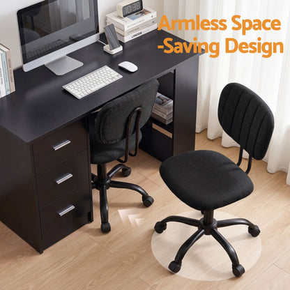 Artiss Office Desk &amp; Chair Set 120cm Computer Desk with 3 Drawers &amp; Open Shelves, Ergonomic Armless Office Chair with Wheels, Height Adjustable for Home Office Study