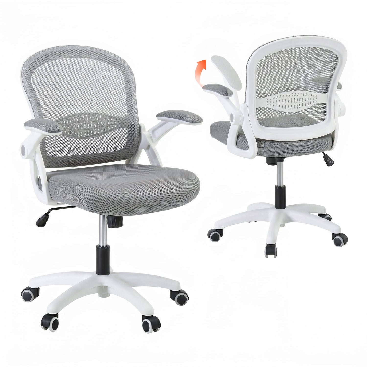 Artiss Computer Desk &amp; Ergonomic Office Chair Set 120cm Home Office Study Desk with 3 Drawers &amp; 3 Shelves, Mesh Computer Chair with Flip-Up Armrests