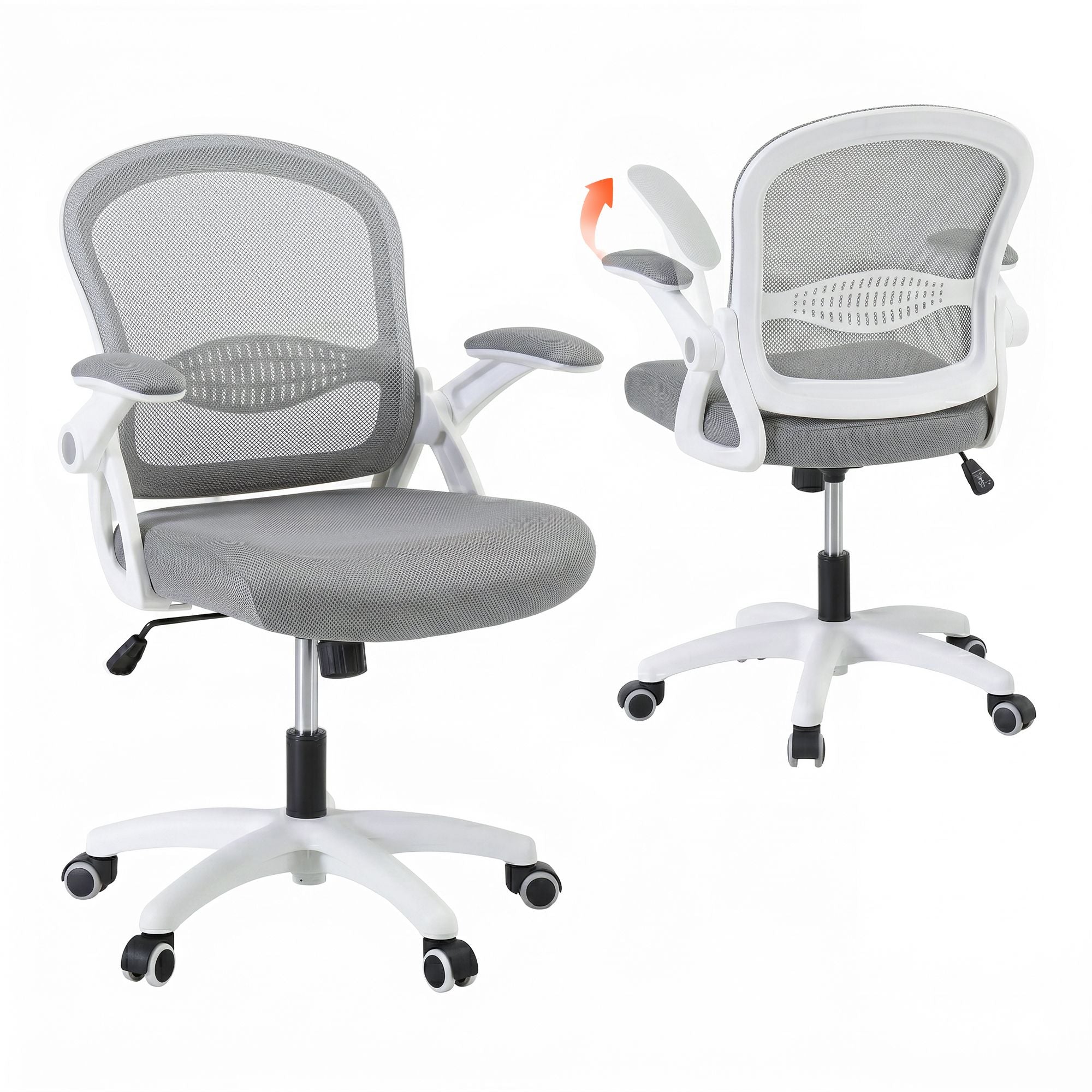 Artiss Computer Desk &amp; Ergonomic Office Chair Set 120cm Home Office Study Desk with 3 Drawers &amp; 3 Shelves, Mesh Computer Chair with Flip-Up Armrests