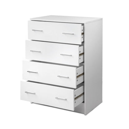 Artiss 4 Chest of Drawers - ANDES White-Furniture &gt; Living Room-PEROZ Accessories