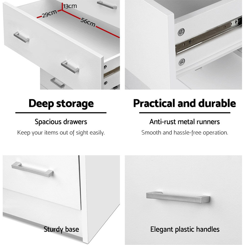 Artiss 4 Chest of Drawers - ANDES White-Furniture &gt; Living Room-PEROZ Accessories