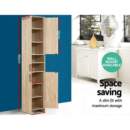 Artiss Bathroom Cabinet Storage 185cm Wooden-Bathroom Storage-PEROZ Accessories