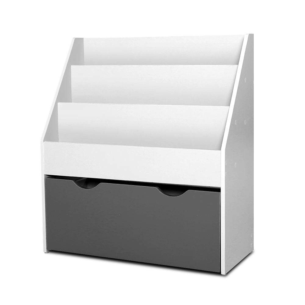 Keezi 3 Tiers Kids Bookshelf Magazine Rack Children Bookcase Organiser Storage-Bookcases &amp; Shelves-PEROZ Accessories