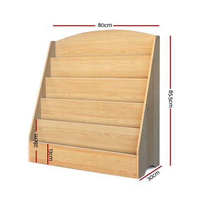 Keezi 5 Tiers Kids Bookshelf Magazine Shelf Organiser Bookcase Display Rack-Bookcases &amp; Shelves-PEROZ Accessories