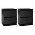 Artiss 2x Bedside Table 2 Drawers - PEPE Black-Furniture > Bedroom > Bedside Tables-PEROZ Accessories